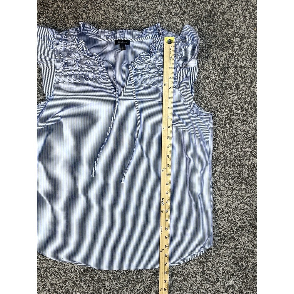 Talbots Blue and White Striped Top - Picture 5 of 7